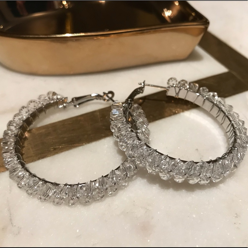 Swarovski crystal hoop earrings